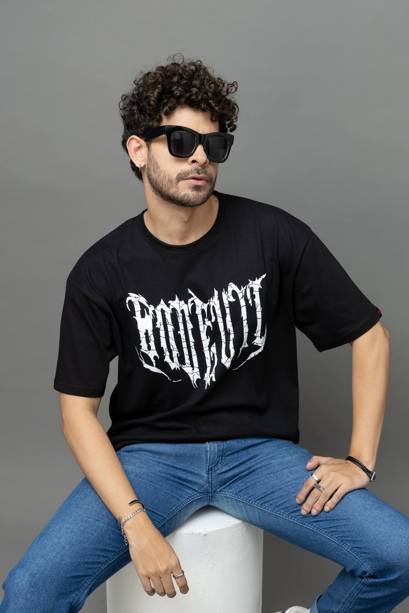Go Devil Printed Oversized Black T-Shirt for Men - Image 3